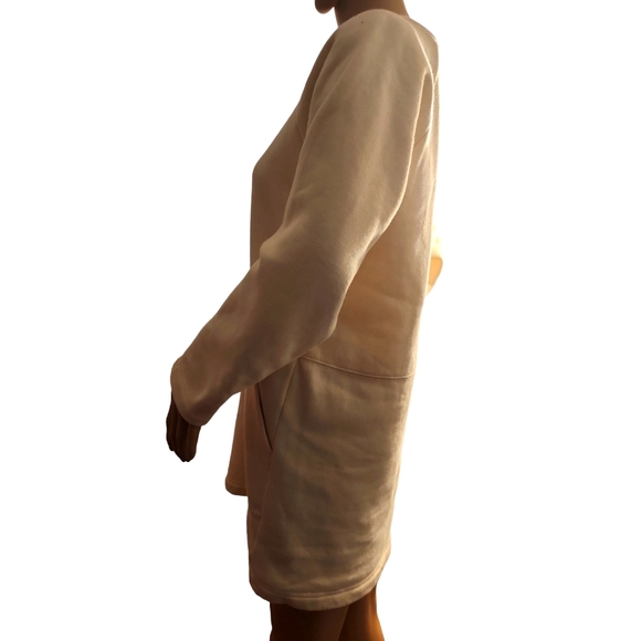 Cream Zara Sweat Shirt with pockets in front. LONG SLEVE SMALL - Picture 6 of 11